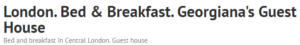 Bed & Breakfast/ Georgiana’s Guest House logo