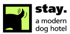 stay. a modern dog hotel logo